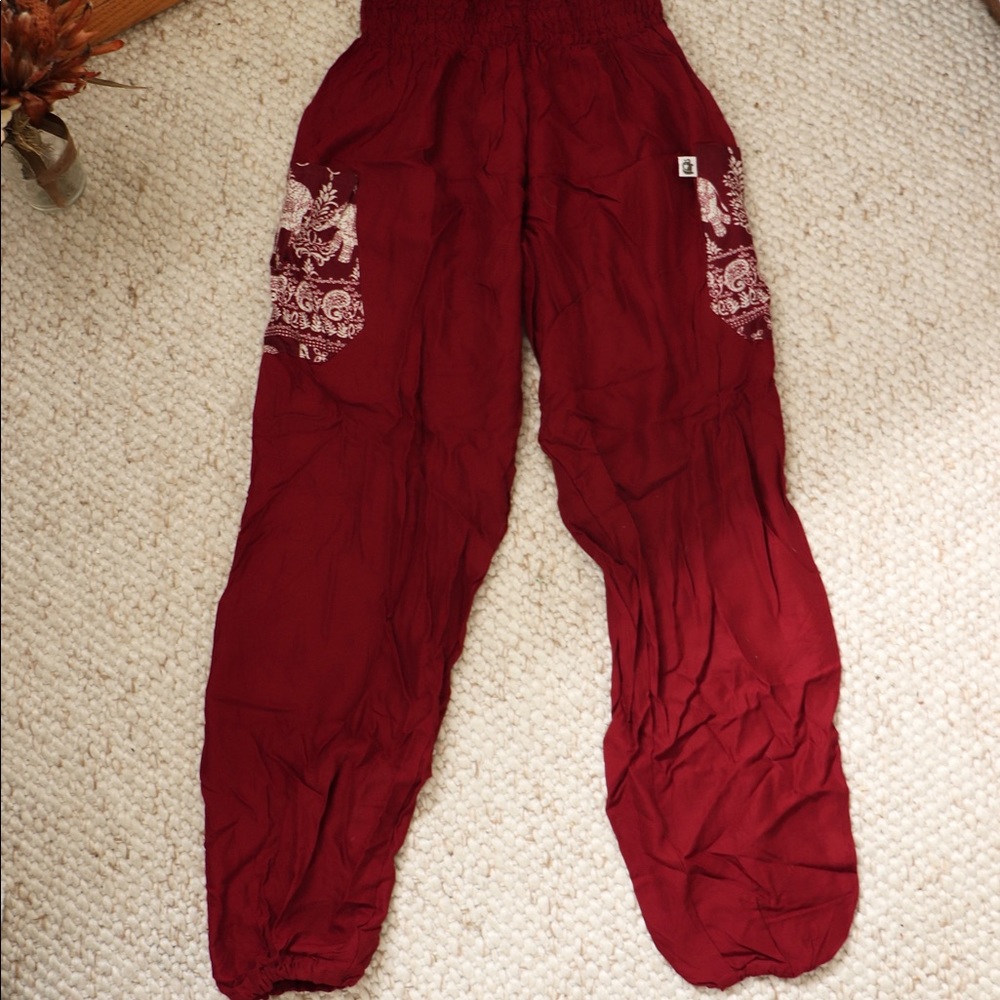 Burgundy Elephant Pants